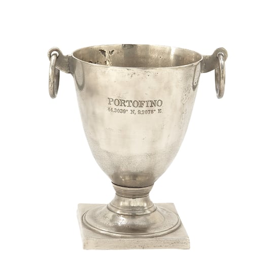 18" Silver Contemporary Metal Wine Cooler